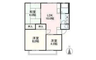 パナハイツ木太A・B・C【2階】の間取り