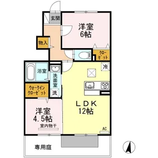 オネスト上林 A棟【1階】の間取り
