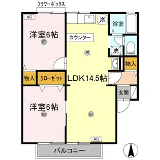 フリータウン香東 A棟【1階】の間取り