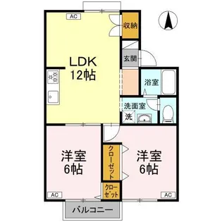 サンハイツM B棟【2階】の間取り
