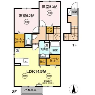グランシャリオ【2階】の間取り