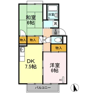ファミールえんざ B棟【2階】の間取り