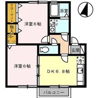 フルーア上林【2階】の間取り