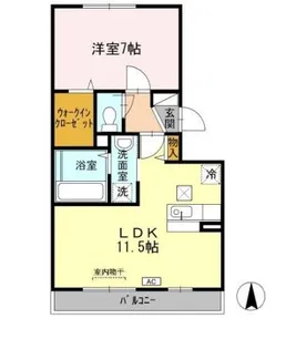 サンフラワー今里【1階】の間取り