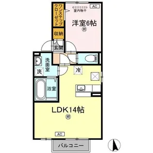 ラ・リオン【1階】の間取り