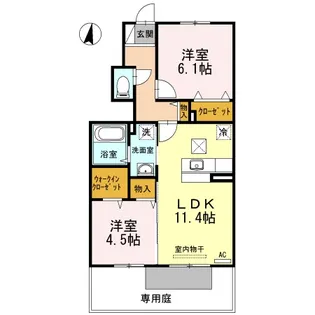 リーベ クオーレ B棟【1階】の間取り