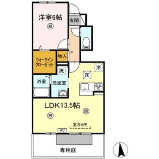 グランツ上薬王寺 A棟【1階】の間取り