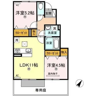 フキノトウ牟礼北 A棟【1階】の間取り
