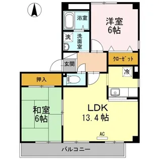 アンビエンテ花ノ宮【3階】の間取り