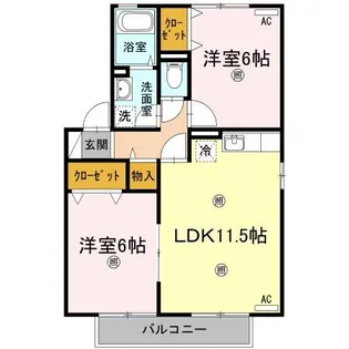 シャンブル C棟【1階】の間取り