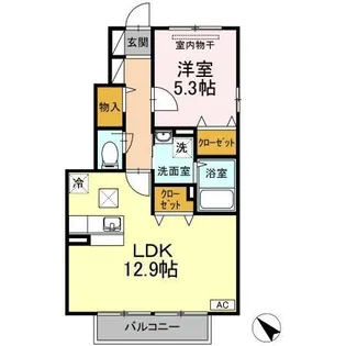 エスポワール B棟【1階】の間取り