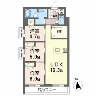 ディアマント番町【3階】の間取り