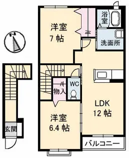 メゾン ラグランジュ B棟【201号室】の間取り