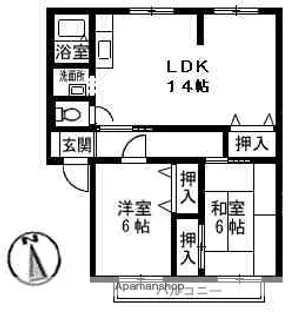 ブリージィタウン A・B・C棟【A201号室】の間取り