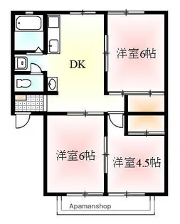 小倉ハイツA・B【A202号室】の間取り