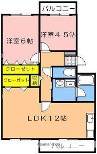 カーサフェリス【3階】の間取り