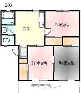 メゾンエコー【203号室】の間取り