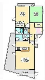 ラフォーレ石清尾【1階】の間取り