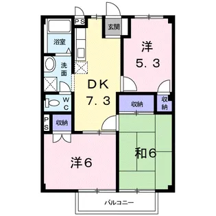シャトレ苺B【1階】の間取り