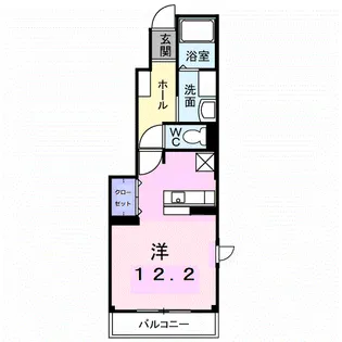 フルールM2【101号室】の間取り