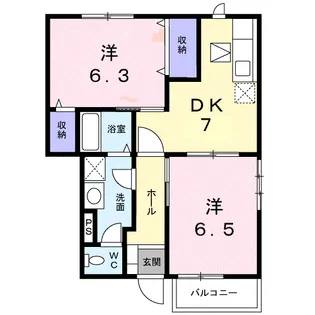 クレディ・タケウチ B【1階】の間取り