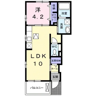 クラール スクエアB【1階】の間取り