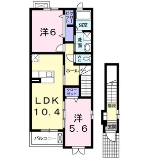 グランディール・21 A【2階】の間取り