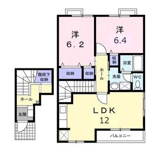 サニーキャッスル Ⅰ【2階】の間取り