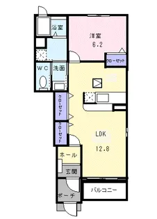グランデ カーサF【1階】の間取り