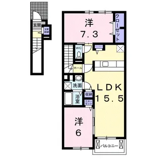 フォルシュ・ヴェーラⅡB【2階】の間取り
