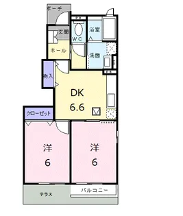 パストラル川部D【1階】の間取り