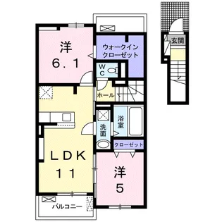 ルーラルハウス東山崎A【2階】の間取り