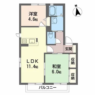 ウッディコート成美 B棟【1階】の間取り