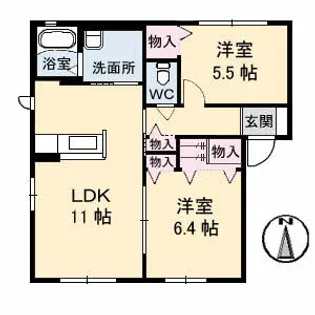 エアトベール C棟【1階】の間取り