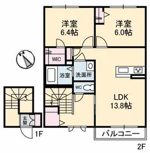 シャーメゾンガーデンズK C棟【2階】の間取り
