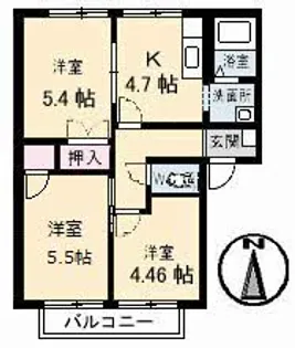 フレグランスMUKAI【1階】の間取り