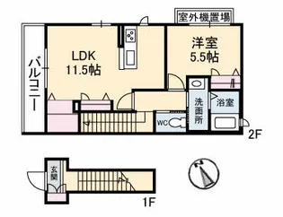 ベレオ亀井町【2階】の間取り