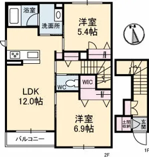 モデスティ木太【2階】の間取り