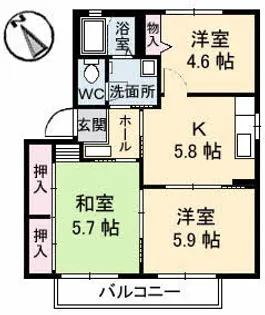 リベラ太田 A棟【1階】の間取り