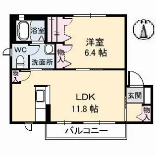 ルミエール松縄 A棟【2階】の間取り