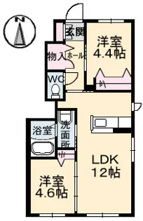 シャーメゾン上林 A棟【1階】の間取り
