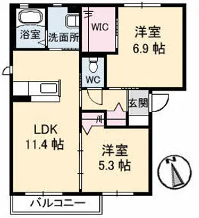 サンフィット A棟【2階】の間取り