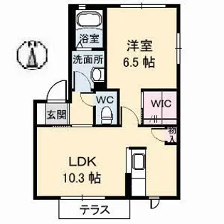 ルミエール松縄 B棟【1階】の間取り