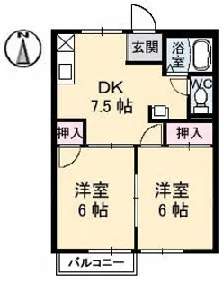 フレグランス植松【1階】の間取り