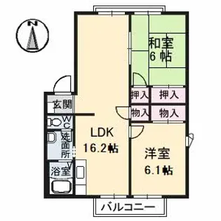 フレグランス中塚 A棟【2階】の間取り