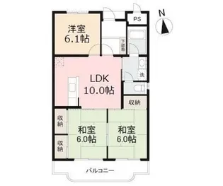 サンヴェール木太【北棟302号室】の間取り