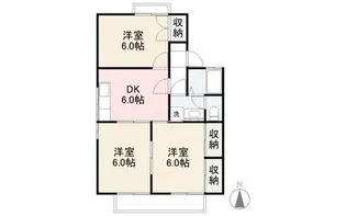 エステート松原C・D【D202号室】の間取り