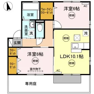 プルミ・エール C棟【1階】の間取り