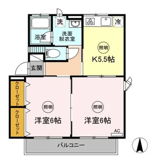クレストヤマ【1階】の間取り