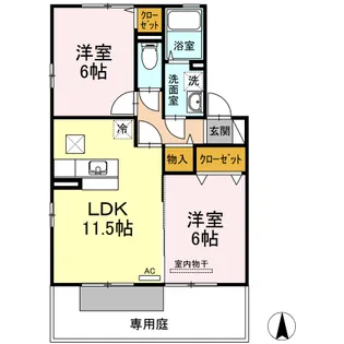 メゾン・リシェス A棟【1階】の間取り